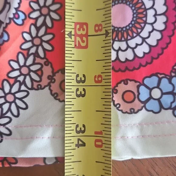 Retro Inspired Pink Patterned Dress Small NIP | Retro Mini Dress 60s 70s New - Picture 8 of 8